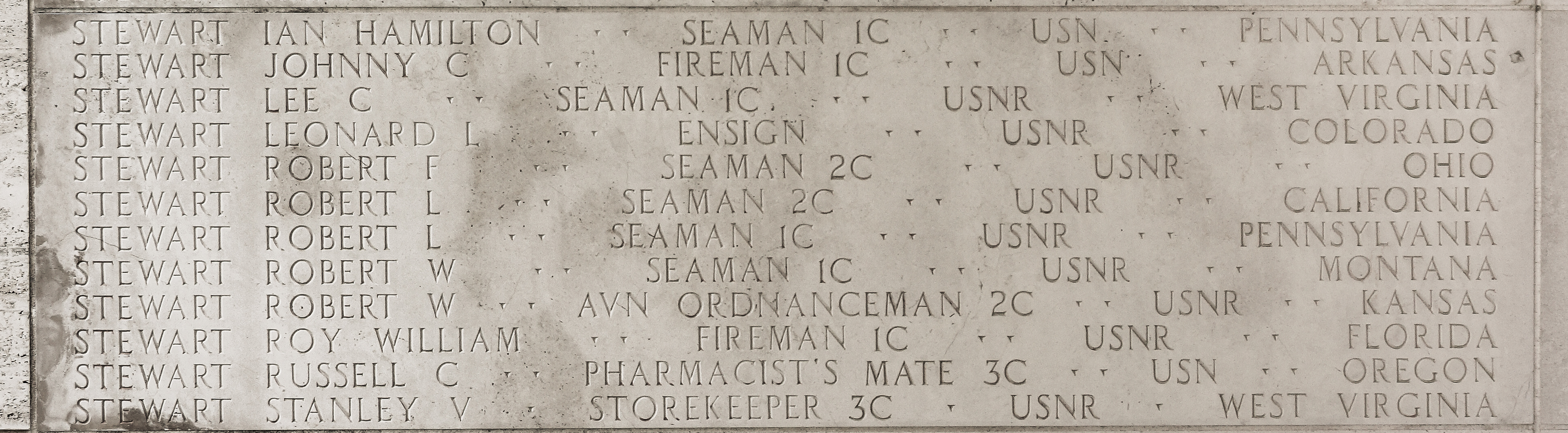 Robert F. Stewart, Seaman Second Class